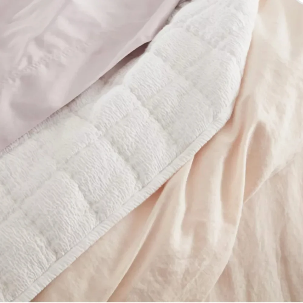 ❤️B2G1 FREE Nestwell® Washed Linen Cotton 3-Piece King Duvet Cover Set,Blush
